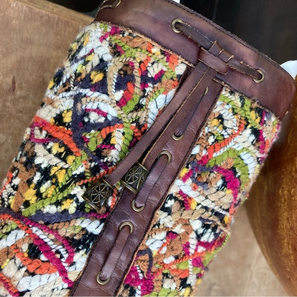 Spring Step tall boot tapestry dark brown rivets low heal pull on size 7 - 7.5 - Picture 11 of 14